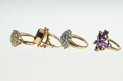 Lot 20 - Four 9ct gold rings