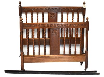 Lot 506 - Early 20th Century Arts & Crafts oak bedstead