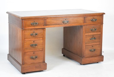 Lot 379 - Early 20th Century mahogany twin pedestal desk