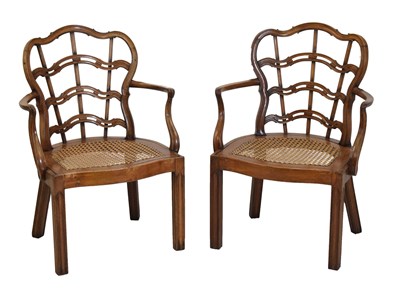 Lot 572 - Pair of cane-seated chairs circa 1900