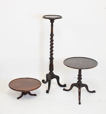 Lot 619 - Mahogany torchère and wine table