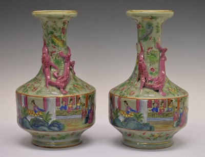 Lot 511 - Pair Chinese Famille Rose vases