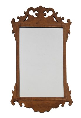 Lot 620 - Georgian-style walnut fret frame wall mirror