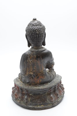 Lot 342 - Chinese or Tibetan bronze figure of the Buddha Shakyamuni