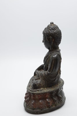Lot 342 - Chinese or Tibetan bronze figure of the Buddha Shakyamuni