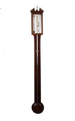 Lot 441 - Early 19th Century inlaid mahogany stick barometer, J. B. Polti