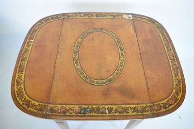 Lot 595 - Rare suite of three early 19th Century painted satinwood tables