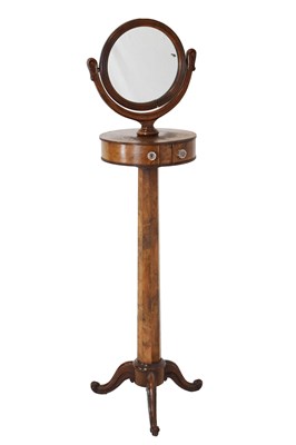 Lot 526 - Victorian walnut pedestal shaving mirror