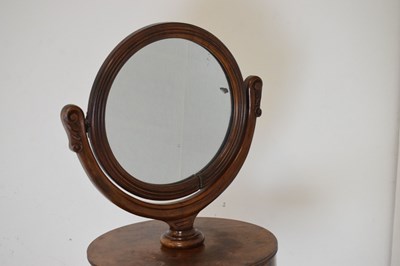 Lot 526 - Victorian walnut pedestal shaving mirror