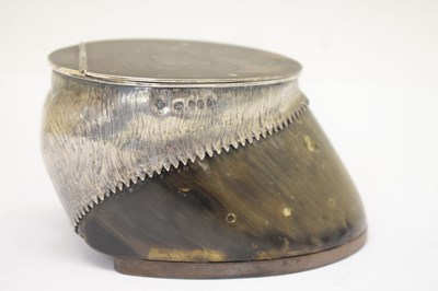Lot 67 - Victorian silver-mounted horse hoof inkwell