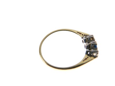 Lot 6 - Sapphire and diamond three-stone ring