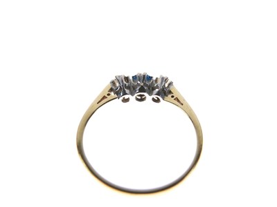 Lot 6 - Sapphire and diamond three-stone ring