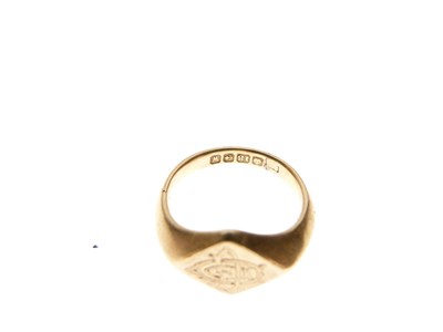 Lot 29 - 18ct gold signet ring, and another