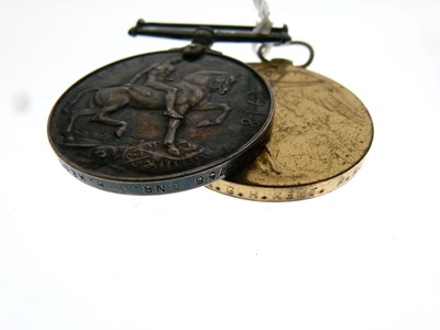 Lot 270 - First World War medal pair and Memorial Plaque