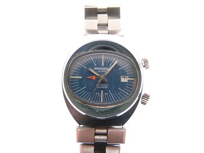 Lot 105 - Memostar Alarm -  Gentleman's retro 17 jewels automatic stainless steel wristwatch