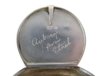 Lot 232 - Late Victorian silver 'squeeze' tobacco box