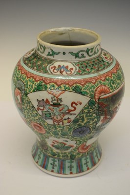 Lot 512 - Chinese Famille Verte baluster vase
