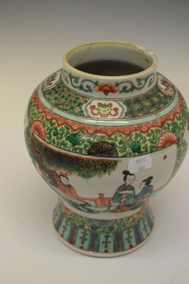 Lot 512 - Chinese Famille Verte baluster vase