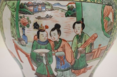 Lot 512 - Chinese Famille Verte baluster vase