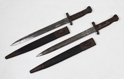 Lot 291 - Two pattern 1888 bayonets, with double ended 12" blades