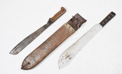 Lot 282 - Broad bladed machete with 'WD' mark