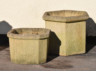 Lot 570 - Two composite stone garden planters