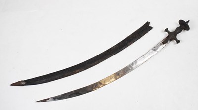 Lot 281 - An Indian sword 'Tulwar', with a single edged curved 30" blade