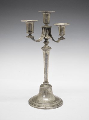 Lot 164 - Elizabeth II three-branch silver candlestick