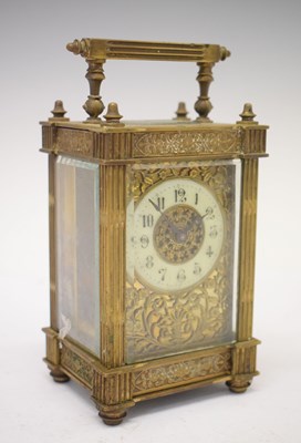 Lot 445 - Early 20th Century brass cased carriage clock