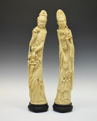 Lot 513 - Large pair of resin tusk-shaped sculptures