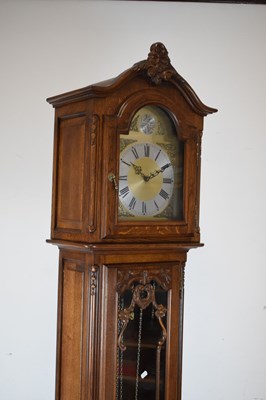 Lot 433 - Reproduction oak longcase clock