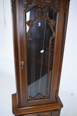 Lot 433 - Reproduction oak longcase clock