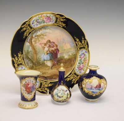 Lot 330 - Sevres 1864 plate, Royal Crown Derby vase, etc