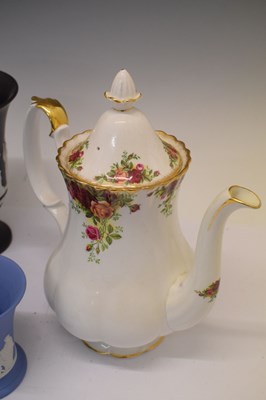 Lot 483 - Royal Albert 'Old Country Roses' coffee pot, etc