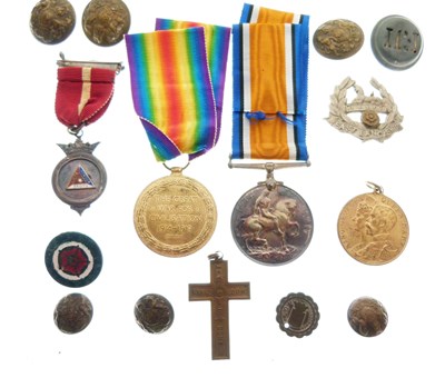 Lot 272 - First World War medal pair and sundry items