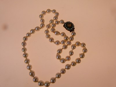 Lot 37 - Uniform row of cultured pearls