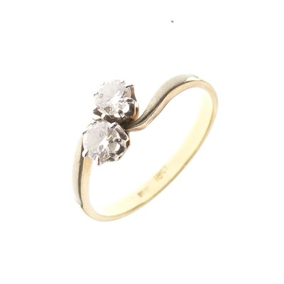 Lot 5 - Two-stone diamond crossover ring