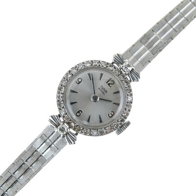 Lot 50 - Tudor Royal - Lady's 9ct white gold and diamond set bracelet watch
