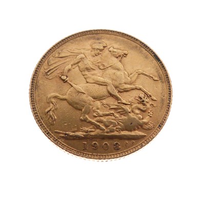 Lot 177 - Edward VII gold sovereign, 1908