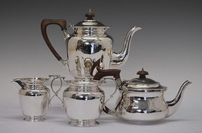 Lot 160 - George V silver four-piece tea set