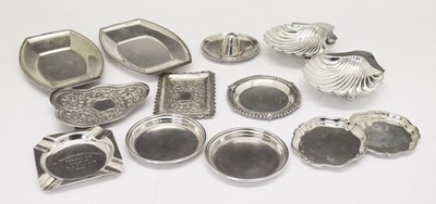 Lot 156 - Assorted group of silver trays, ashtray and pin dishes