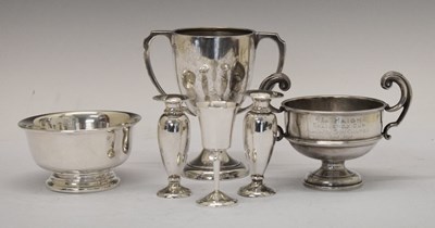 Lot 151 - Two early 20th Century silver presentation cups, etc