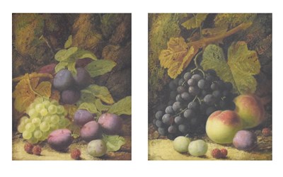 Lot 428 - Oliver Clare (1853-1927) - Pair of oils on canvas - Still life of fruit