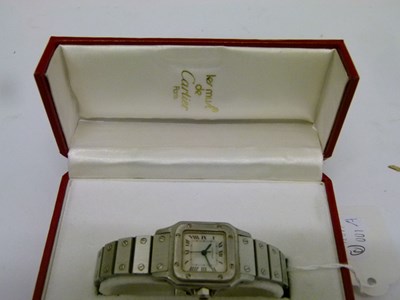 Lot 51 - Cartier - Lady's Santos bracelet watch