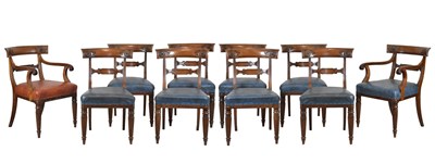 Lot 569 - Set of ten William IV mahogany dining chairs