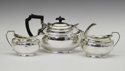 Lot 145 - George V silver three-piece tea set