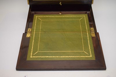 Lot 162 - 19th Century rosewood and porcelain mounted stationery box