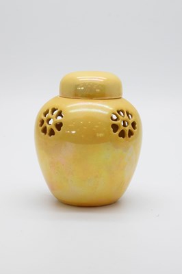 Lot 468 - Ruskin pottery miniature pierced ginger jar