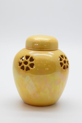 Lot 468 - Ruskin pottery miniature pierced ginger jar