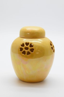 Lot 468 - Ruskin pottery miniature pierced ginger jar